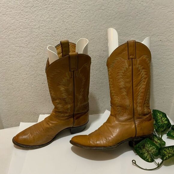 Justin Tan Cowboy Boots Style 8737 Men\'s Size 9 D Tan main image 4
